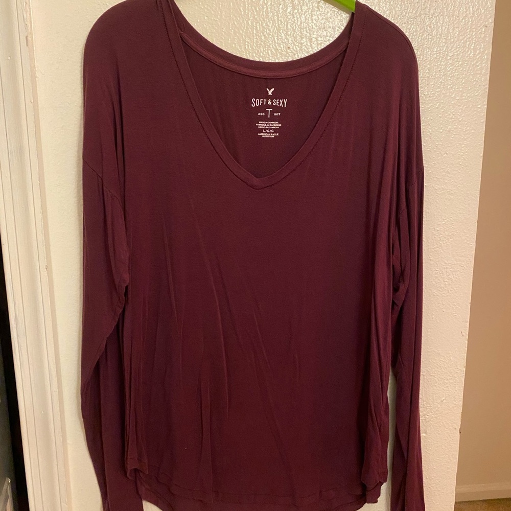 Maroon American Eagle Soft and Sexy Shirt